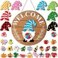 🐇 Paasuitverkoop: 50% korting!!💥 Highland Cow-bord Verwisselbaar welkomstbord met magneten Afneembare hoeden Schattige koeien om op te hangen