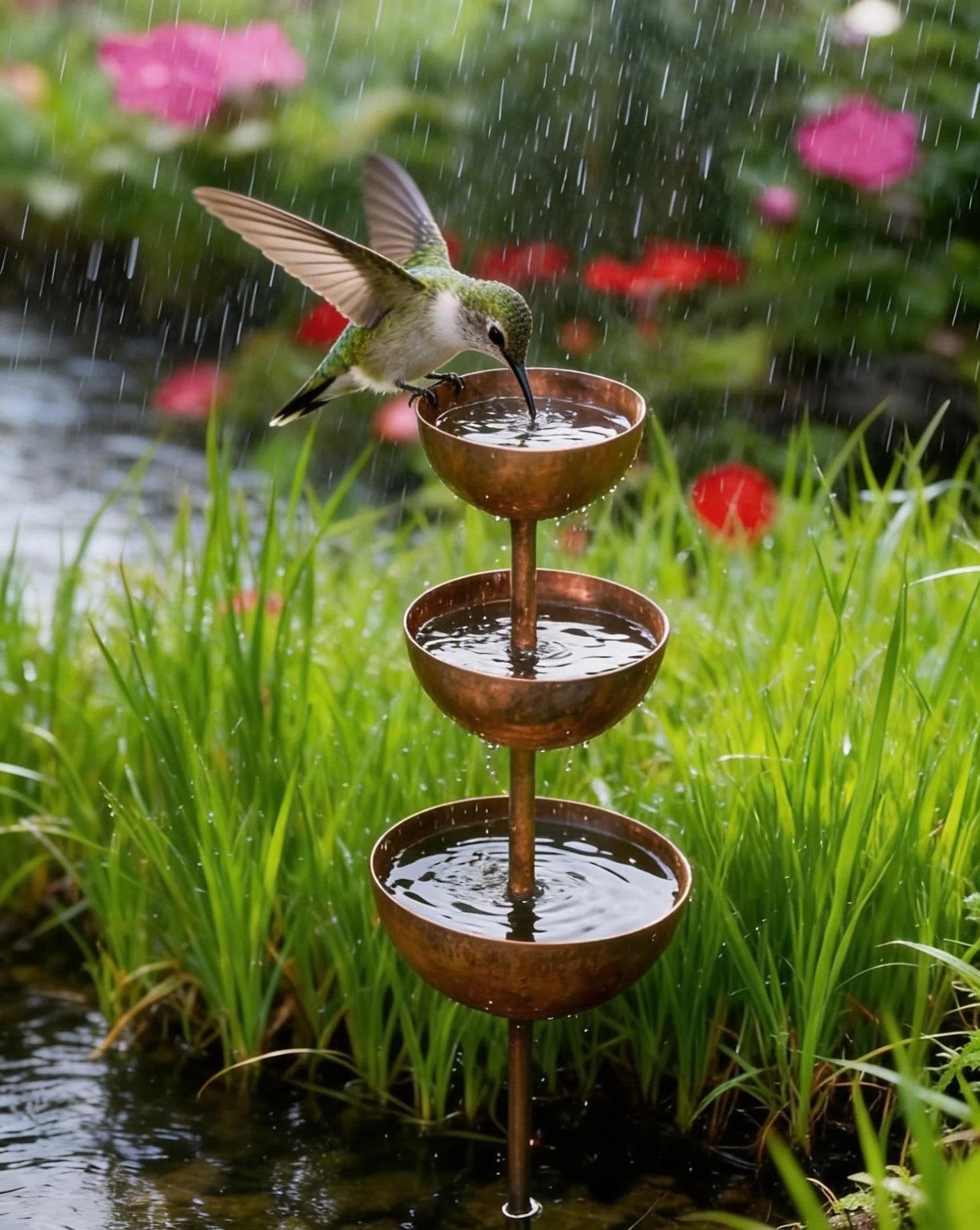 🐦 50% KORTING⚡ Rain Catcher - Plantensteun 🌧️ Metalen tuindecoratie