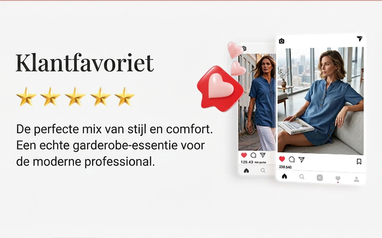 💥⏰TIJDELIJK KORTING 50%👖Dames Kwalitatieve mengstof Denim Tuniek✨V-hals los passend voor dagelijks dragen