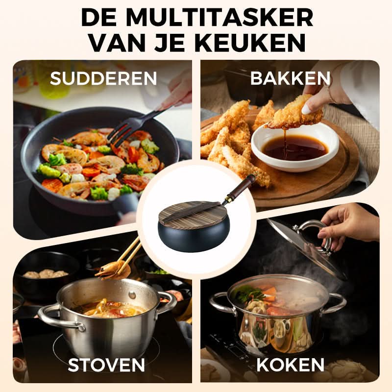 🔥Uitverkoop 50% UIT🔥Ongecoate Dikke IJzeren Pan