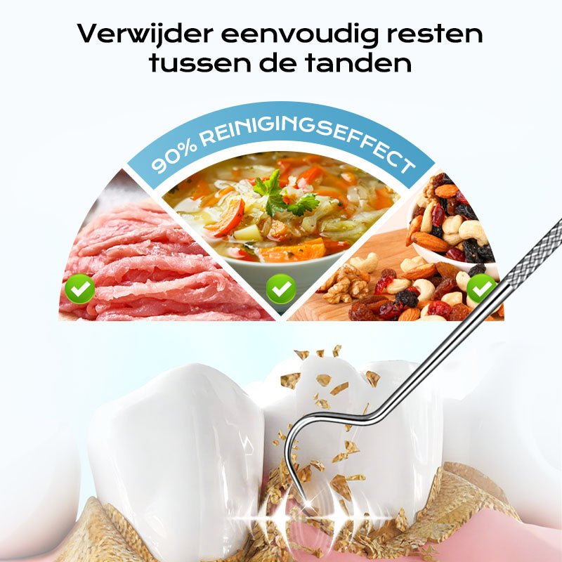 0,1 mm ultrafijne punt voor nauwkeurig flossen✨