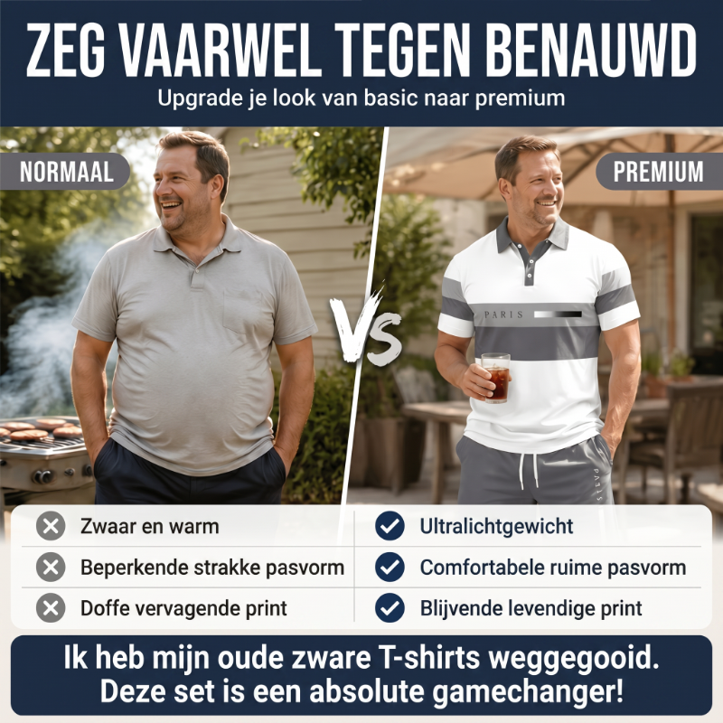 ⏳Tijdelijke aanbieding⏰Tweedelige set voor heren: shirt en korte broek