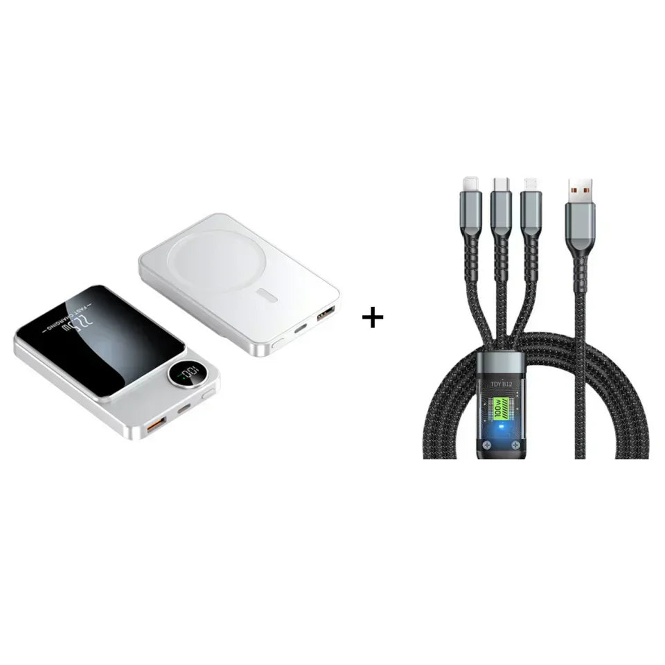 🔋✨Professionele Magnetische Oplader voor Reizigers & Professionals 🧲 | 22,5W Bedraad & 15W Draadloos | 10.000 mAh | Snelle Levering💥