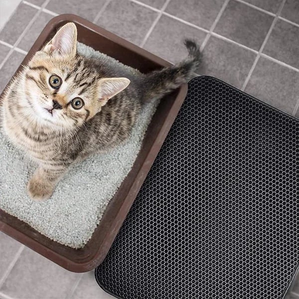 🐱 Tapis Antidérapant pour Litière pour Chat – Antislip, Gemakkelijk Schoon Te Maken & Waterdicht (Huis Ruweloos & Kattenvriendelijk!)