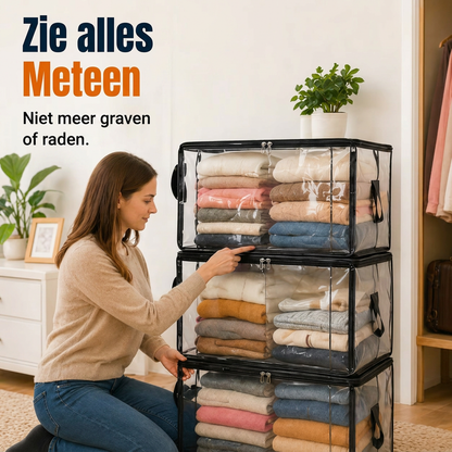 🔥 Tijdelijke aanbieding – 50% korting 📦 Grote, extra sterke, transparante opbergtas van dik plastic voor kleding, verhuizingen en opslag