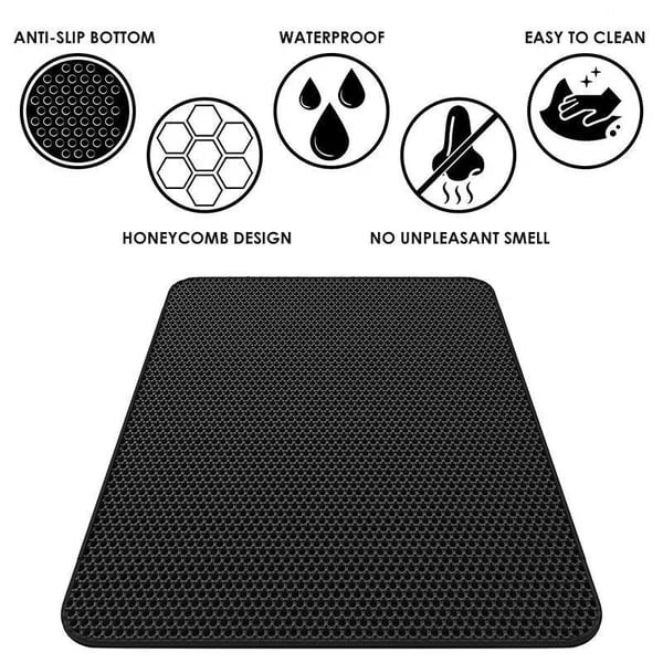 🐱 Tapis Antidérapant pour Litière pour Chat – Antislip, Gemakkelijk Schoon Te Maken & Waterdicht (Huis Ruweloos & Kattenvriendelijk!)
