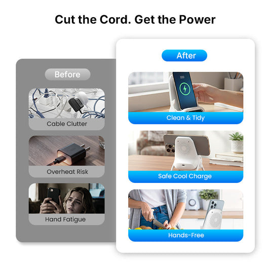 📱⚡ NU 60% KORTING! 15W Draadloze Snellader met Telefoonstandaard – Verstelbaar, Handsfree & Qi-Compatibel