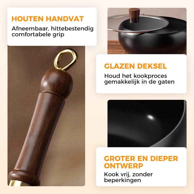 🔥Uitverkoop 50% UIT🔥Ongecoate Dikke IJzeren Pan
