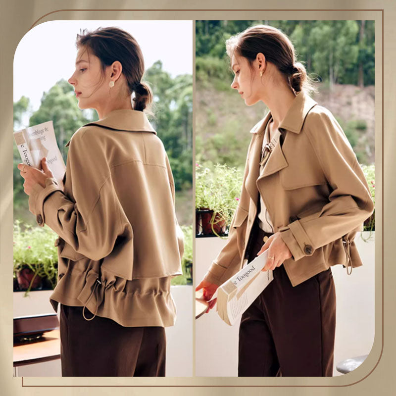 Korte mode-trenchcoat in Koreaanse stijl