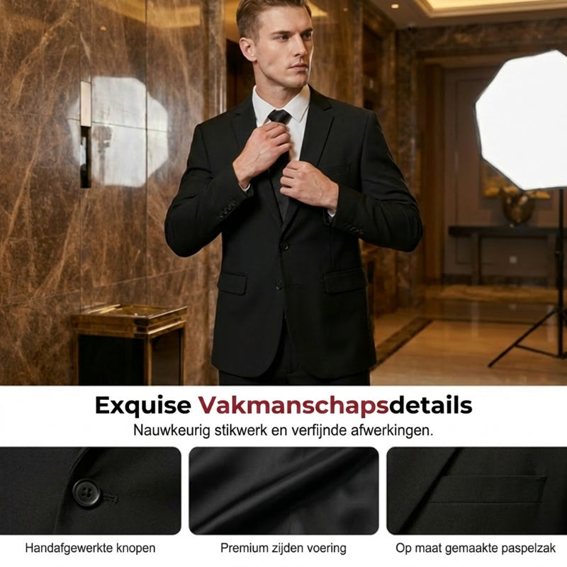 ✨👔60% KORTING + GRATIS VERZENDING 💼Tweedelig herenpak in moderne pasvorm – ademend, kreukvrij en professionele stijl ✨