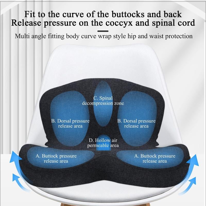 💎 50% KORTING! 💎 Antislip zitkussen van traagschuim – verlicht ischiasklachten, ademend gaas en universeel geschikt voor in de auto, op kantoor en in de rolstoel