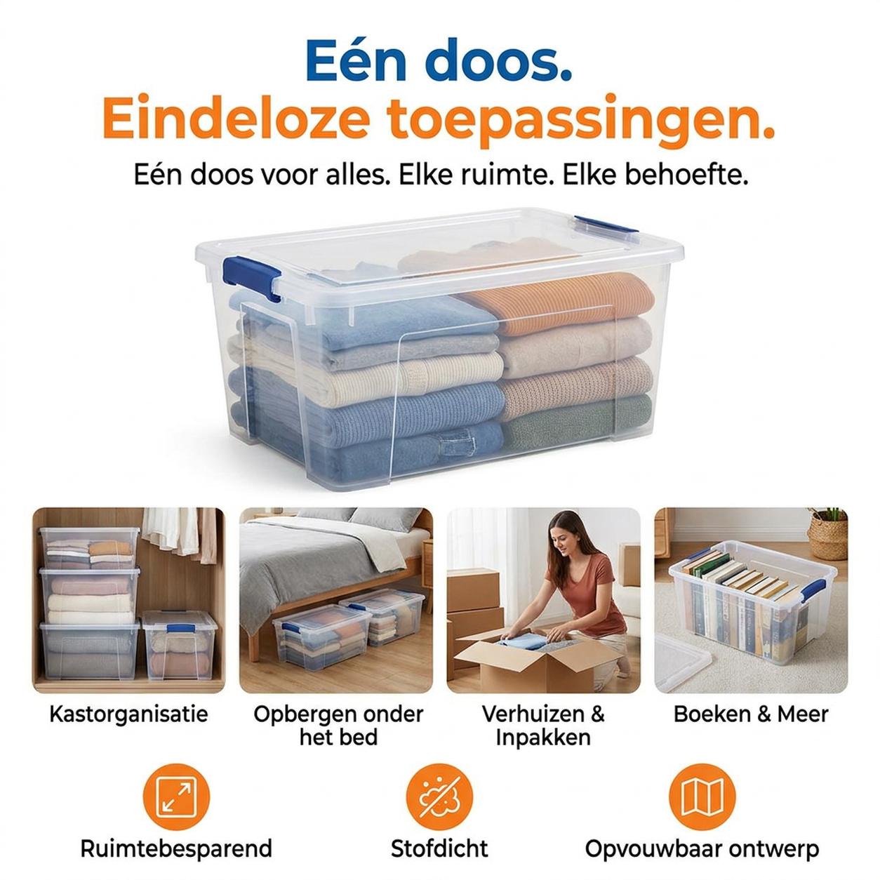 🔥 Tijdelijke aanbieding – 50% korting 📦 Grote, extra sterke, transparante opbergtas van dik plastic voor kleding, verhuizingen en opslag