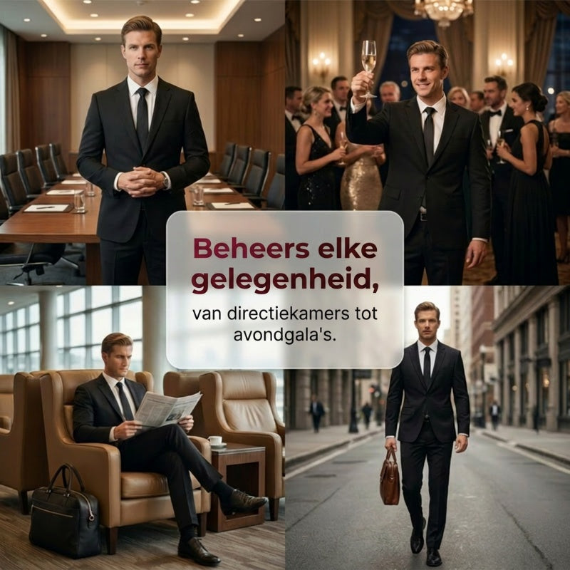 ✨👔60% KORTING + GRATIS VERZENDING 💼Tweedelig herenpak in moderne pasvorm – ademend, kreukvrij en professionele stijl ✨