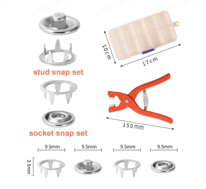 2025 Hot Sale🔥Metalen drukknopen met bevestigingstang gereedschapsset