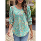 🔥Uitverkoop 50% KORTING💝✨Damesblouse met 3/4 mouwen en gesmokte manchetten