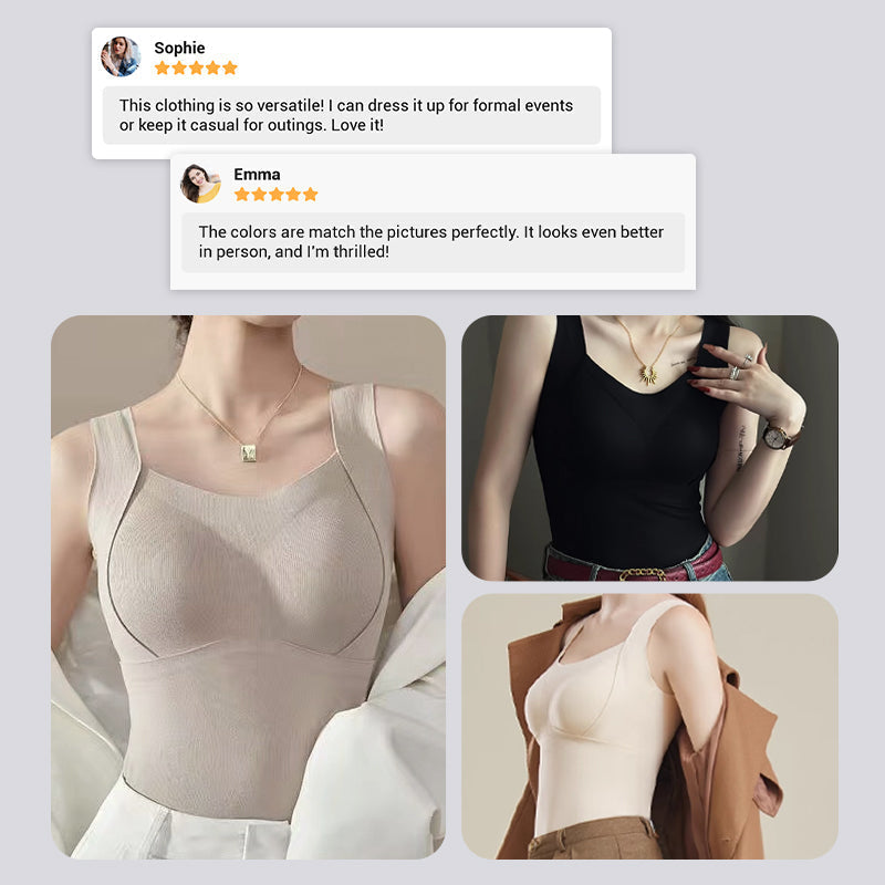 🌟Dikke, warme tanktop met ingebouwde beha
