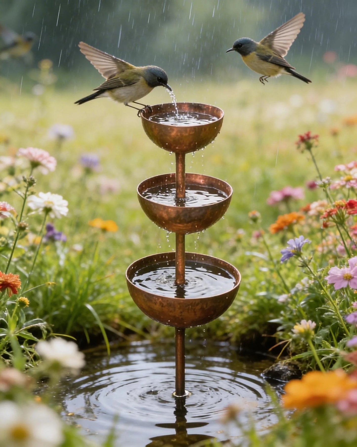 🐦 50% KORTING⚡ Rain Catcher - Plantensteun 🌧️ Metalen tuindecoratie