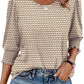🔥Uitverkoop 50% KORTING💝✨Damesblouse met 3/4 mouwen en gesmokte manchetten