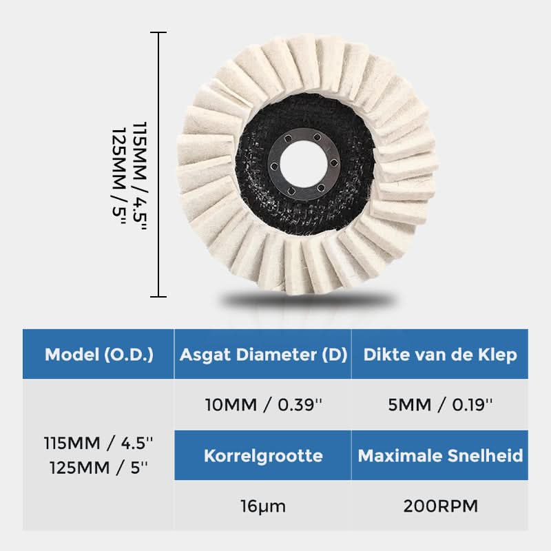 🎁Tijdelijke 50% KORTING🎁✨Vilten Polijstschijf met Klep