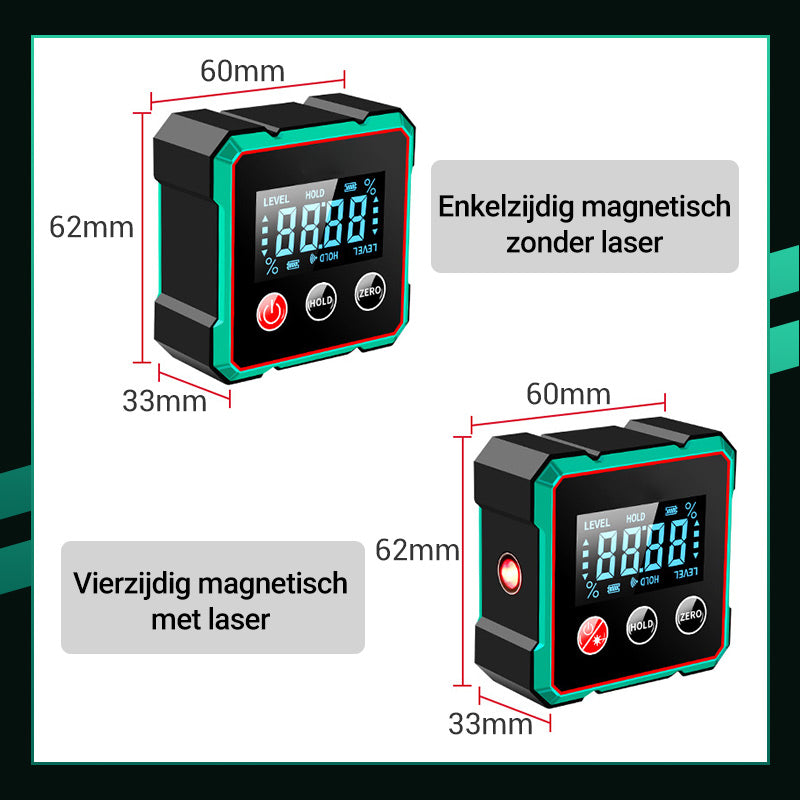 ⏳ Beperkte Tijd! Bespaar 50% – Magnetische Digitale Laser Hoekzoeker voor Snel & Exact Meten! 💥