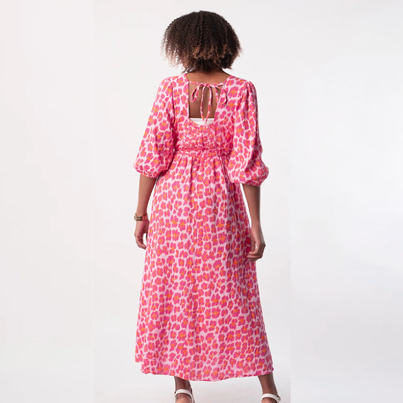 🎀Vroege Lente Aanbieding – 50% KORTING!  Damesjurk met V-hals en Print – Perfect voor Zomer en Vakantie!