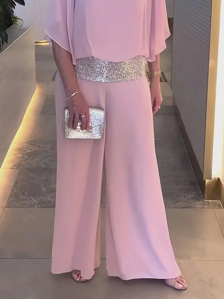 🔥Grote verkopen 49% Korting💃Elegante tweedelige set met colorblock en pailletten（Geen verzendkosten）