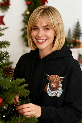 🐮 50% KORTING!!🎁Schattige Highland Cow warme hoodie met fleece voering