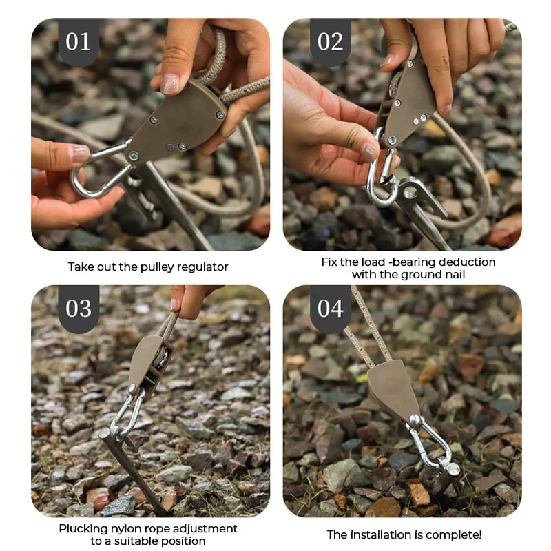 🪢Zeer sterke, draagbare en verstelbare tentharnas met snelkoppeling voor kamperen🌳(4 stuks/set)