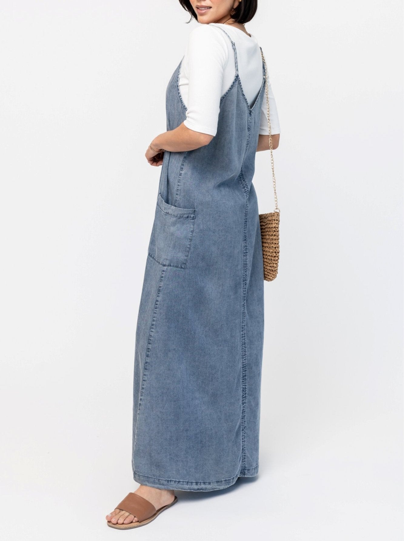 VERKOOP 49% 🔥Maxi denim jumper jurk voor dames