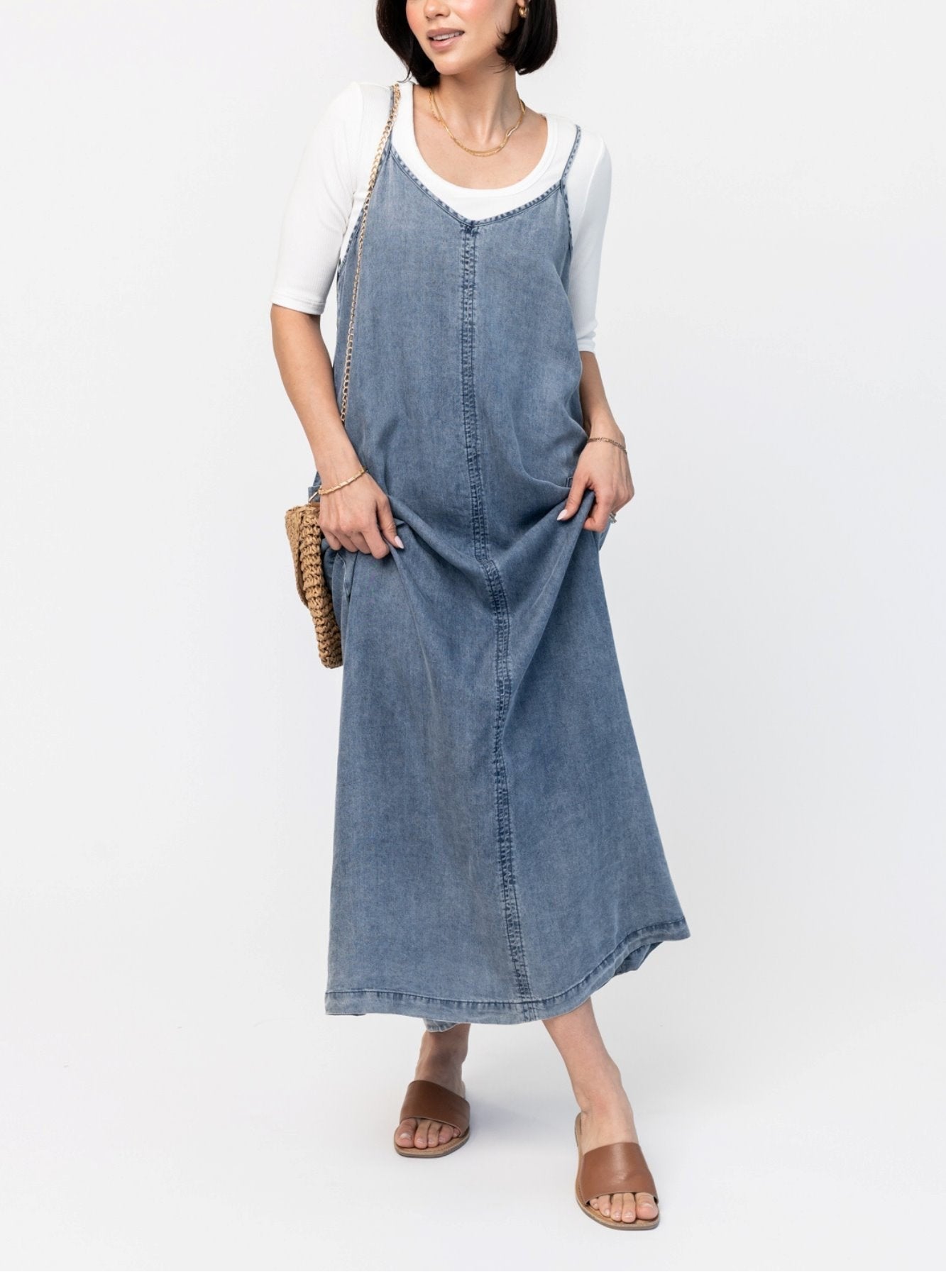 VERKOOP 49% 🔥Maxi denim jumper jurk voor dames