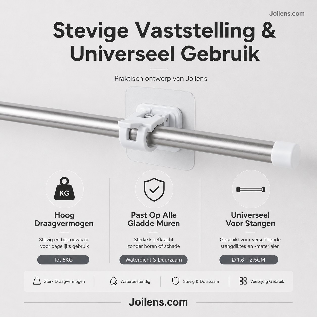 🔥Verstelbare gordijnroedehaken zonder spijkers