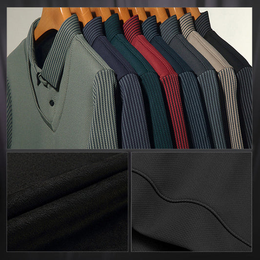 🔥50% korting🔥Tweedelig gebreid herenhemd met kapel Faux