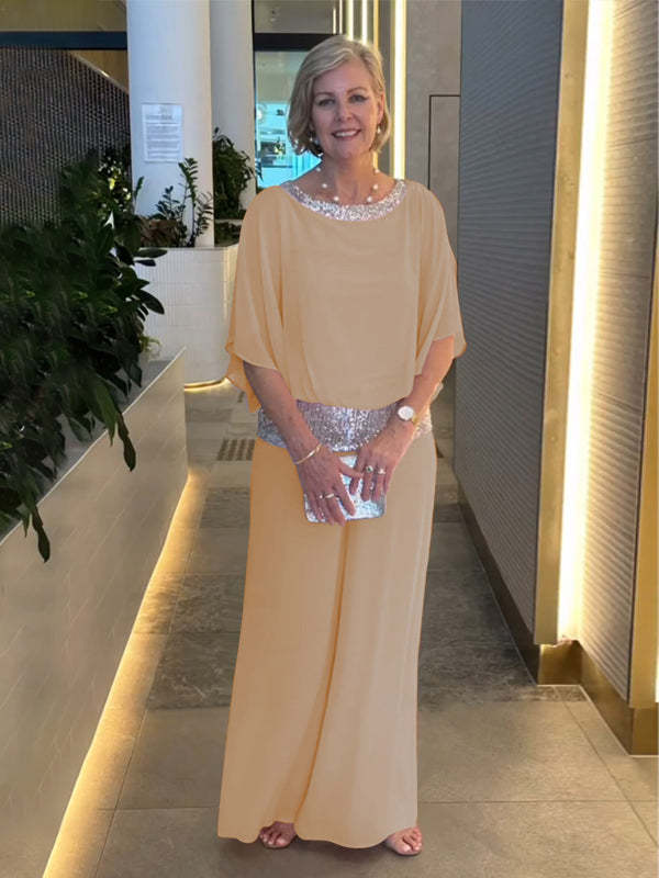 🔥Grote verkopen 49% Korting💃Elegante tweedelige set met colorblock en pailletten（Geen verzendkosten）