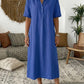 Women's Casual Linen Blend Shirt Dress