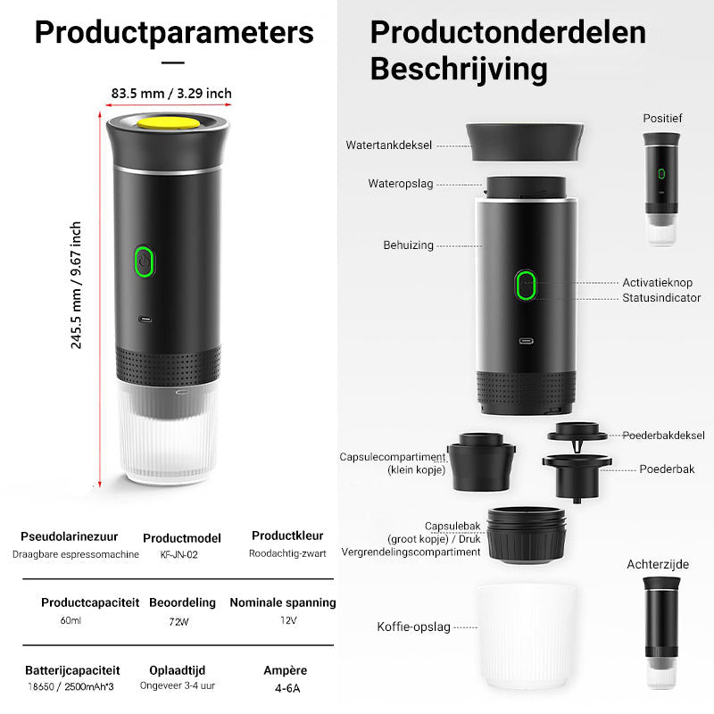 ⏳Beperkte tijd 50% korting!💥 op Oplaadbare Draagbare Capsule Koffiezetapparaat in de Voorverkoop❄️