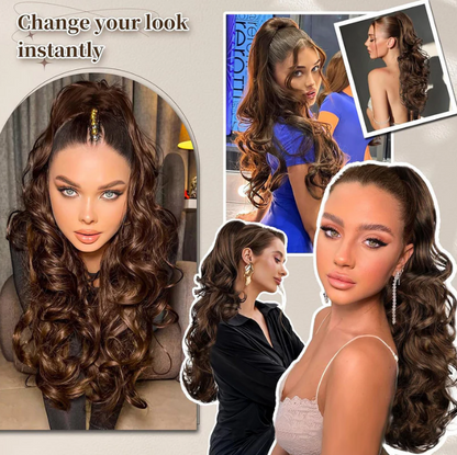 💜Tijdelijke aanbieding 45% KORTING💜Clip-on golvende paardenstaartverlenging