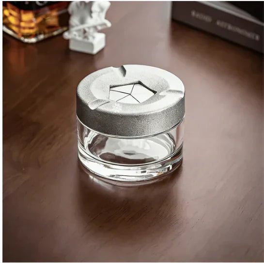 🔥360° draaibare asbak van roestvrij staal 🚬 Geurvrij & met sigarettenhouder voor in de auto & thuis