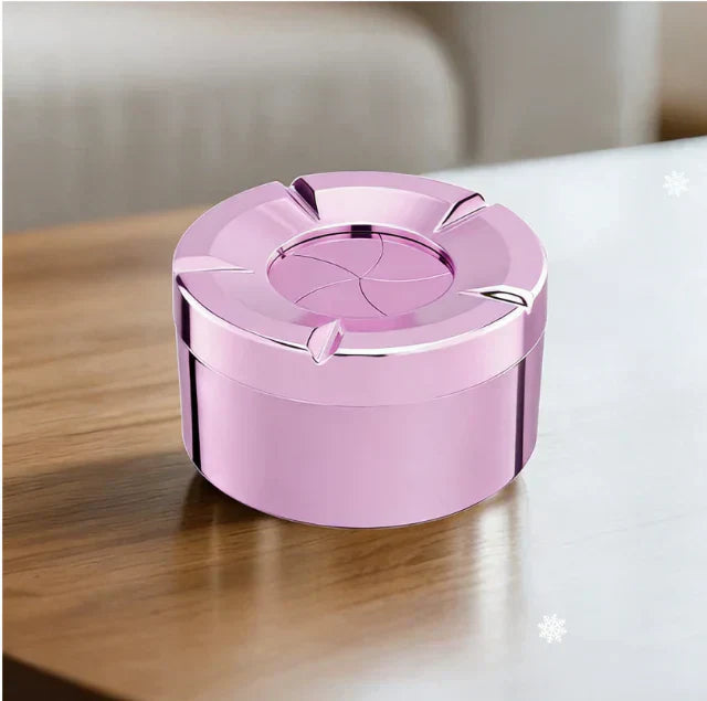 🔥360° draaibare asbak van roestvrij staal 🚬 Geurvrij & met sigarettenhouder voor in de auto & thuis