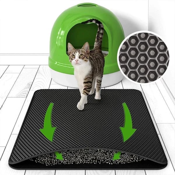 🐱 Tapis Antidérapant pour Litière pour Chat – Antislip, Gemakkelijk Schoon Te Maken & Waterdicht (Huis Ruweloos & Kattenvriendelijk!)