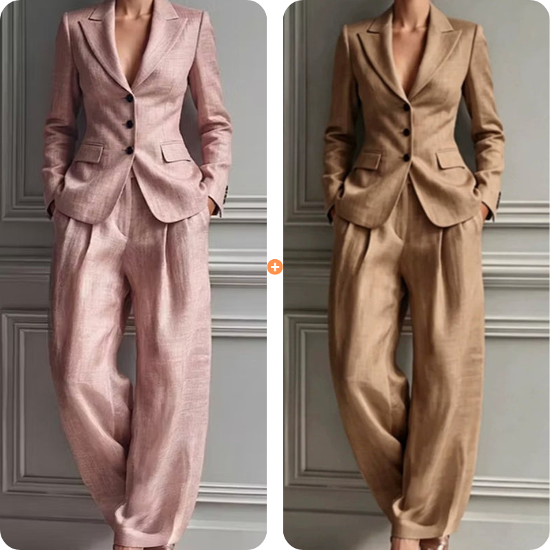 ⌛Uitverkoop ter gelegenheid van de lancering van de herfstcollectie – Casual damesblazer en -broek, tweedelig pak