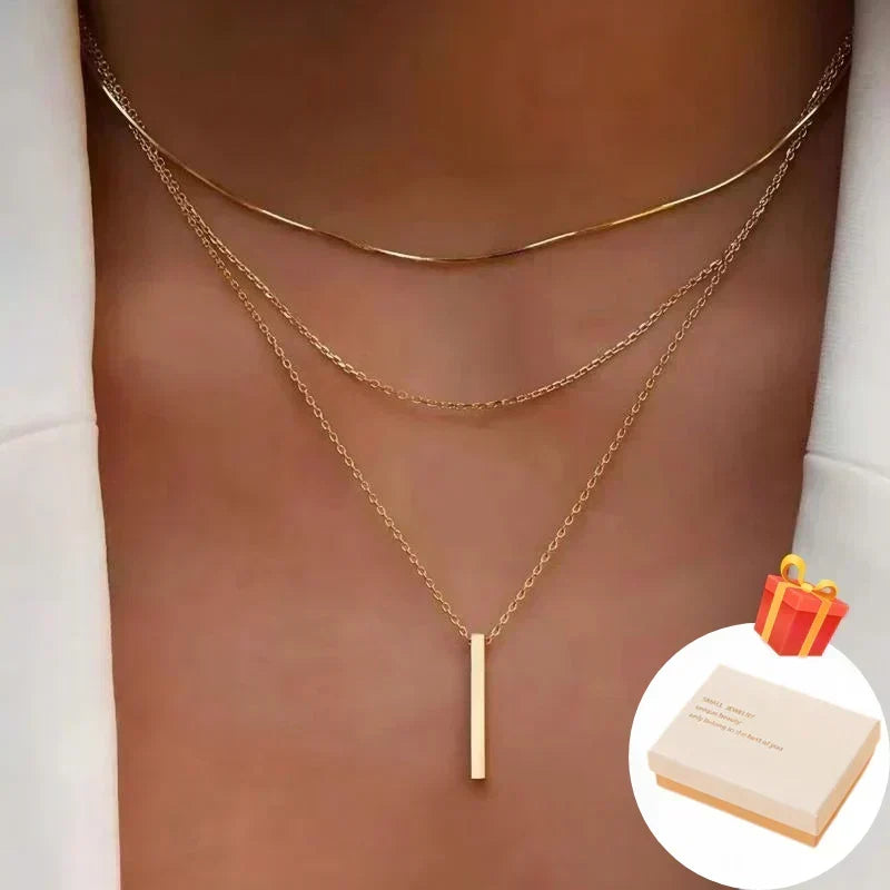 Elegante meerlaagse ketting met een sierlijke hanger🎁