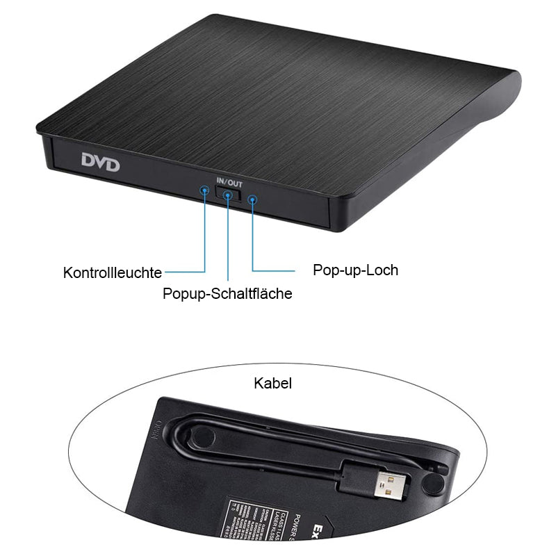 Extern CD/DVD-drive behuizing met USB 3.0 & RGB-verlichting – Multifunctioneel & Draadloos netjes! 💻✨
