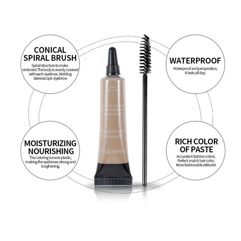 👍Koop 1， krijg 1 gratis😍Langhoudende, waterdichte en veegvaste vloeibare wenkbrauwgel/-tint (met gratis borsteltje)