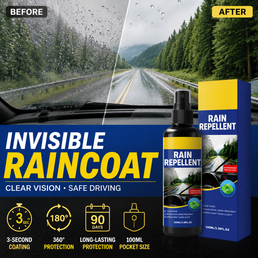 🚗 KOOP 2, KRIJG 1 GRATIS! Kristalheldere Regenafstotende Spray – Voor Een Helder Zicht in de Regen 🌧️