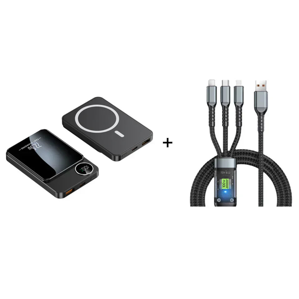 🔋✨Professionele Magnetische Oplader voor Reizigers & Professionals 🧲 | 22,5W Bedraad & 15W Draadloos | 10.000 mAh | Snelle Levering💥