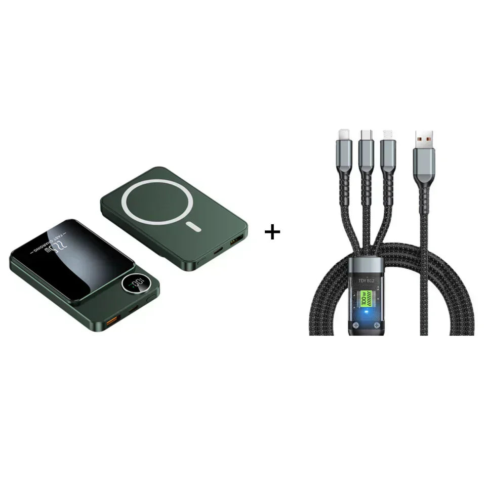 🔋✨Professionele Magnetische Oplader voor Reizigers & Professionals 🧲 | 22,5W Bedraad & 15W Draadloos | 10.000 mAh | Snelle Levering💥