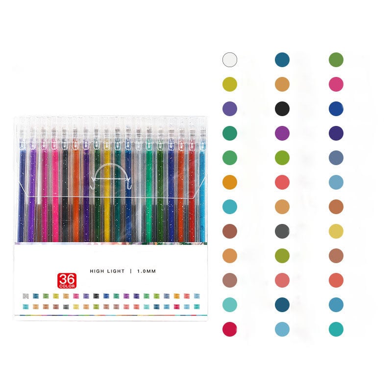Glitter Gel Pennen Set - 12/18/24/36 Stuks | Kleurrijke Gelpennen voor Tekenen