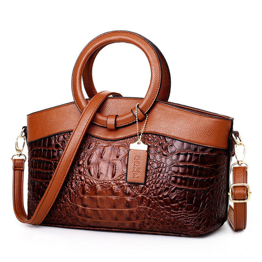 🔥 2025 Hot Salg 🔥 Stor Capacity Vintage Luxury Crocodile Leather Vintage Handbag