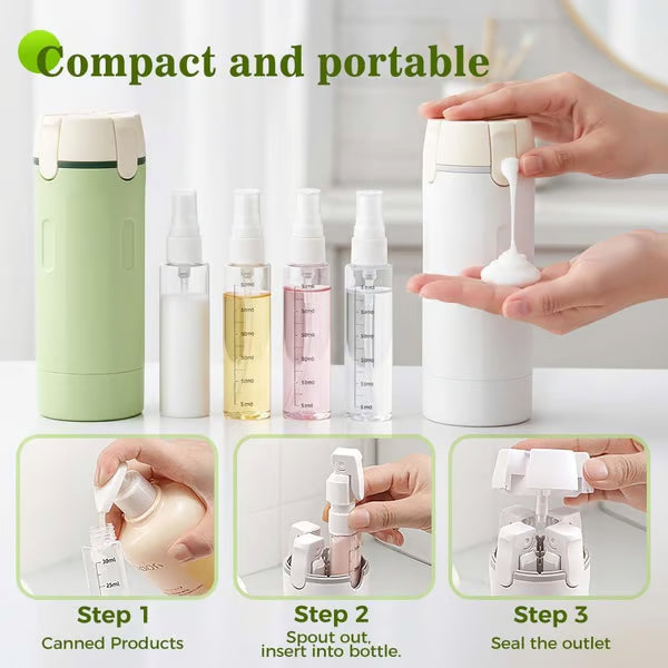 🎉Nieuwjaars Cadeau 50% KORTING!🧴4-in-1 Hervulbare Reisflessen Set – Lekvrij, Compact & Georganiseerd: Perfect Voor Reizen/Vakantie!
