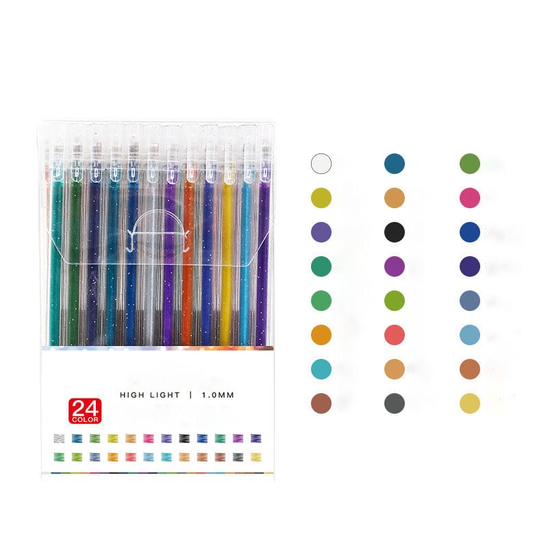 Glitter Gel Pennen Set - 12/18/24/36 Stuks | Kleurrijke Gelpennen voor Tekenen